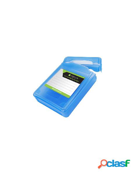 Techly - scatola di protezione per 1 hdd 3,5 azzurro