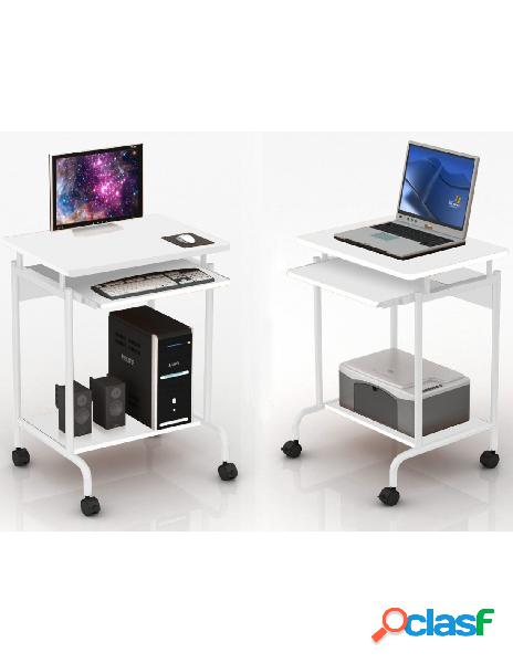 Techly - scrivania mobile compact per computer ripiano