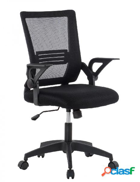 Techly - sedia da ufficio con seduta imbottita e schienale