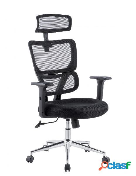 Techly - sedia per ufficio con schienale alto a due sezioni
