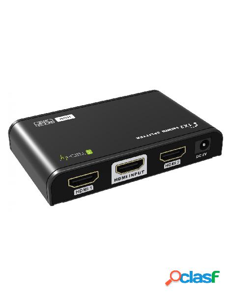 Techly - splitter hdmi2.0 4k 2vie hdr/edid