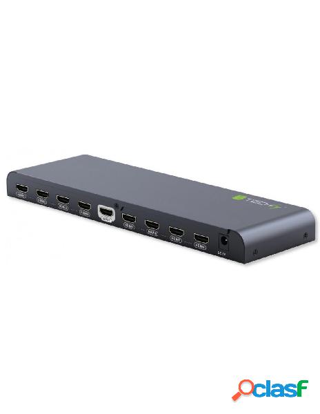 Techly - splitter hdmi2.0 4k uhd 3d 8 vie
