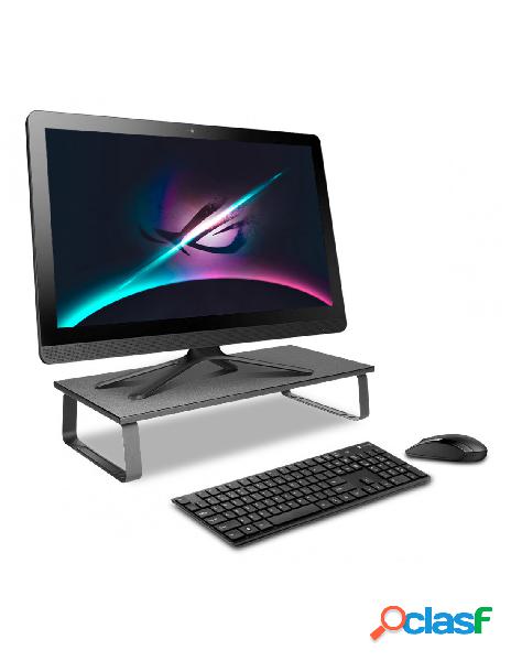 Techly - stand supporto di rialzo per monitor laptop da