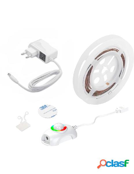 Techly - striscia led rgb multicolore con sensore di