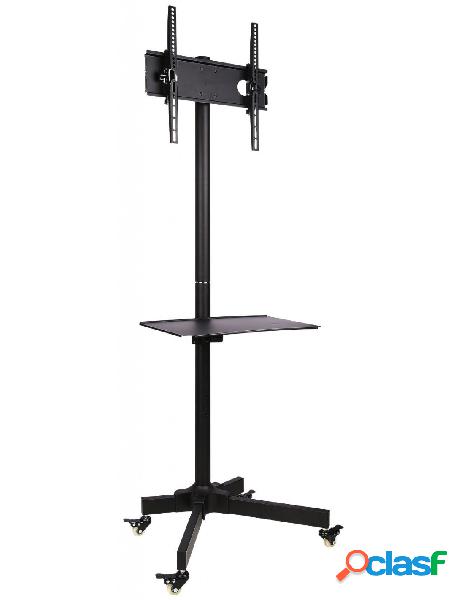 Techly - supporto a pavimento con mensola trolley tv