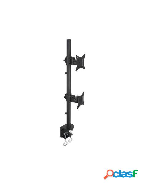 Techly - supporto da scrivania per 2 monitor 13-27 con