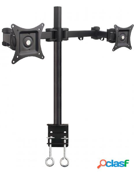 Techly - supporto da scrivania per 2 monitor 13-27 diametro