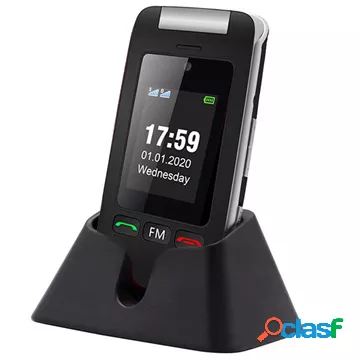 Telefono Flip Artfone C10 Senior - Doppia SIM, SOS - Nero