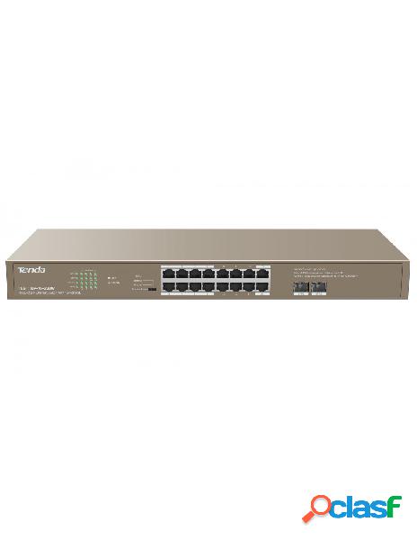 Tenda - switch 16 porte ethernet 16ge+2sfp con poe,