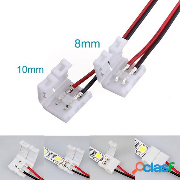 Trade Shop - 2x Connettore Singolo A Clip 8mm Per Striscia