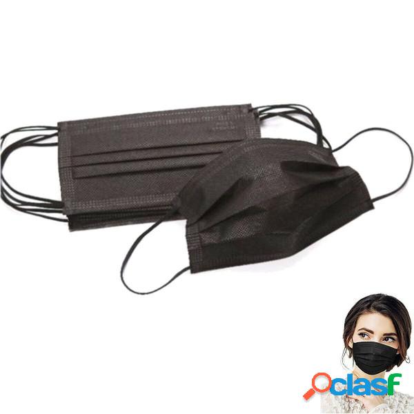 Trade Shop - 50 Mascherine Nere Protettive Viso Chirurgiche