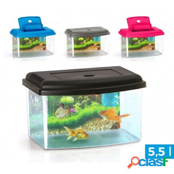 Trade Shop - Acquario Rettangolare In Plastica Rigida 5,5 Lt