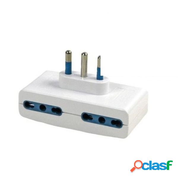 Trade Shop - Adattatore Quadruplo Piatto Con 4 Prese 16a