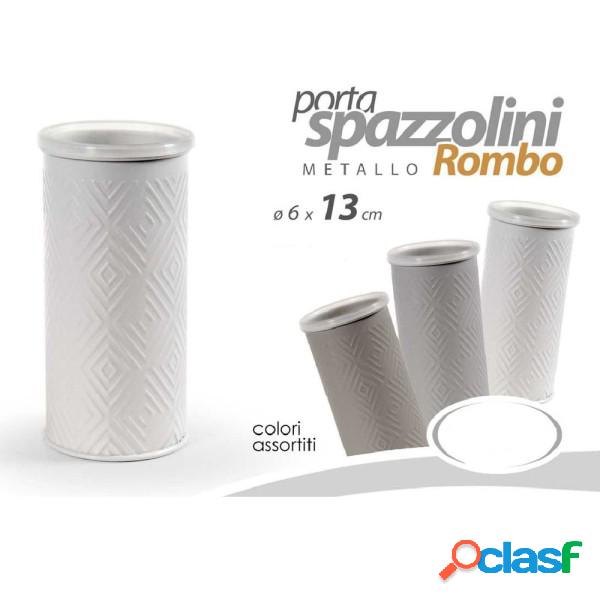 Trade Shop - Bicchiere Porta Spazzolino Metallo Rombo