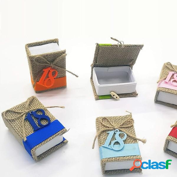Trade Shop - Bomboniera Libro 12 Pezzi Juta 18 Anni