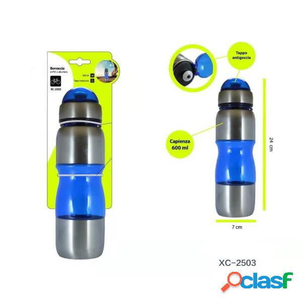 Trade Shop - Borraccia In Pvc Alluminio Con Tappo Antigoccia
