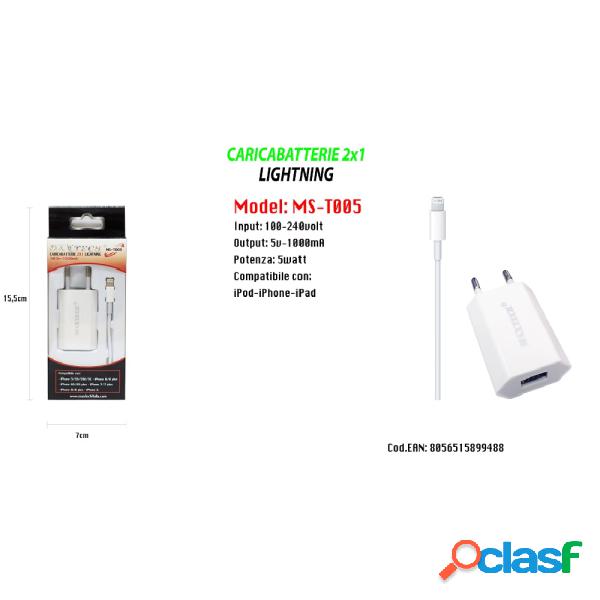 Trade Shop - Caricabatterie 2x1 Lightning Maxtech Con
