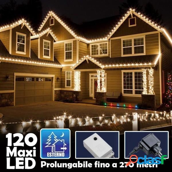 Trade Shop - Catena Luminosa Natalizia 120led Bianco Caldo