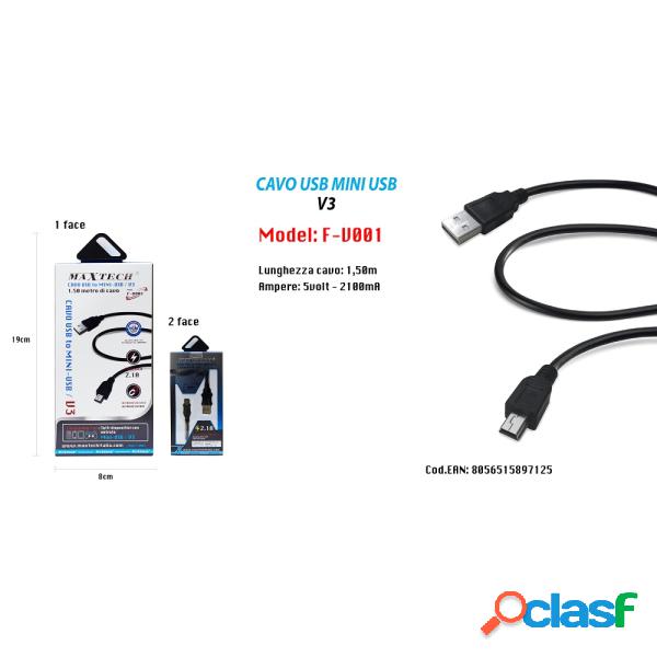 Trade Shop - Cavo Dati Ricarica Usb A Mini Usb/v3 1.5 Mt