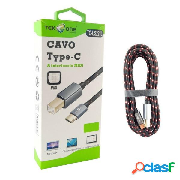 Trade Shop - Cavo Usb Tipo Type C A Interfaccia Type B Midi
