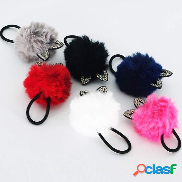 Trade Shop - Codino Pon Pon Orecchie Gatto Glitter Peluche