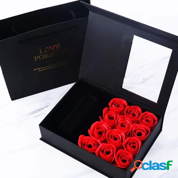 Trade Shop - Cofanetto Scatola Box Regalo Con Rose San