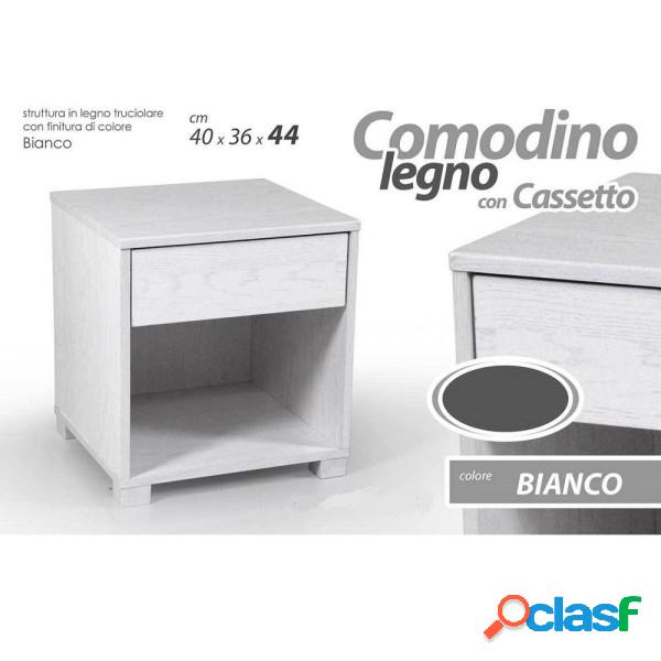 Trade Shop - Comodino Con Casseto Letto Moderno 44x40x36cm