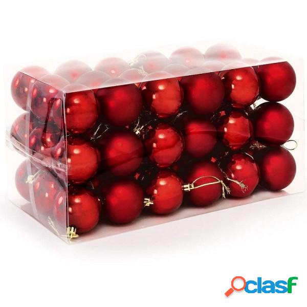 Trade Shop - Confezione 54 Palline Di Natale Colore Rosso 6