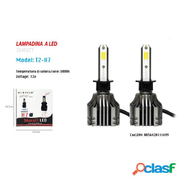 Trade Shop - Coppia Lampadine Led H7 Auto Luce Bianca 6000k