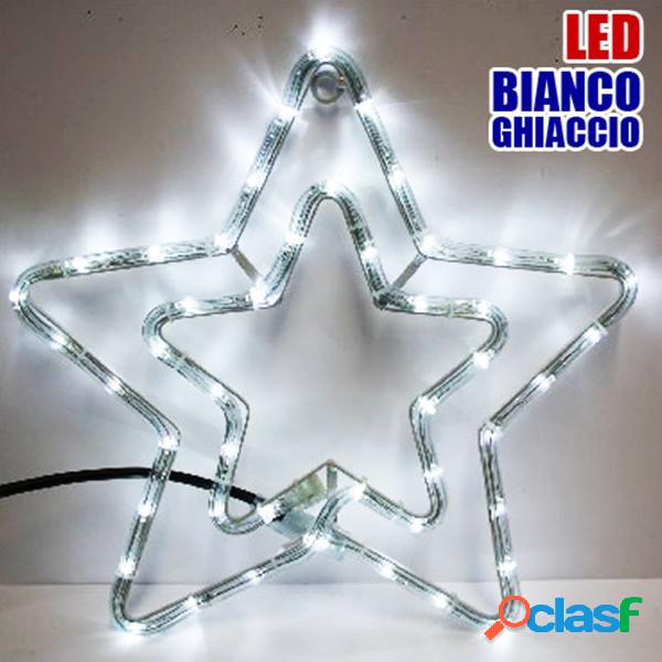 Trade Shop - Doppia Stella Natalizia Luminosa 50 Led Colore