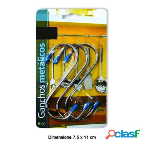 Trade Shop - Ganci Gancio A Forma Di S In Acciaio Set Da 3