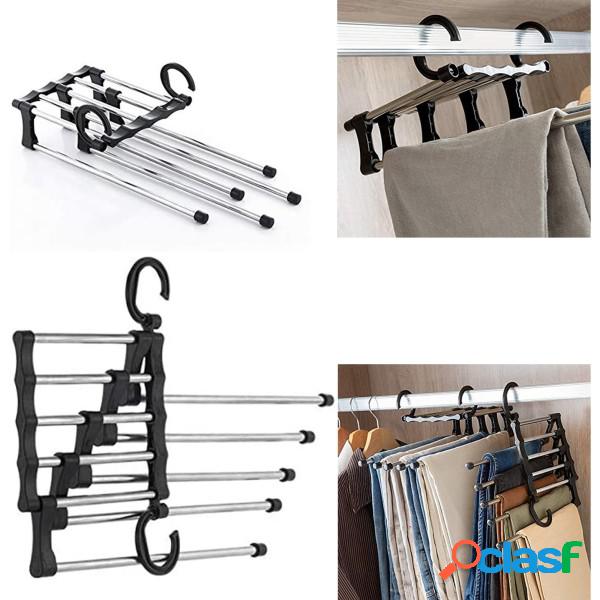 Trade Shop - Gruccia Multiuso Per Pantaloni 5 In 1 Stampelle