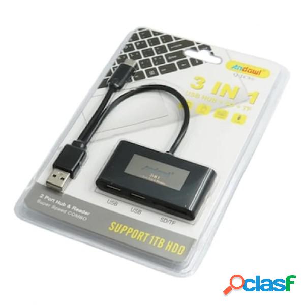 Trade Shop - Hub 2 In 1 Usb A/m + Type-c Con 4 Porte Usb