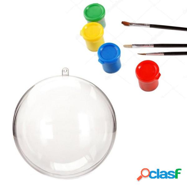 Trade Shop - Kit 8 Palline Trasparenti 6cm Con Tempere E