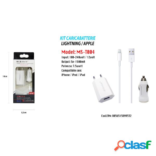 Trade Shop - Kit Caricabatterie Cellulare Smartphone Cavo