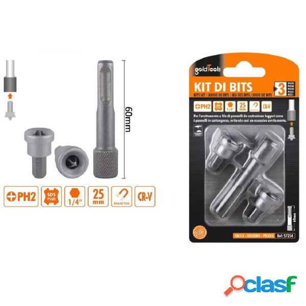 Trade Shop - Kit Di Bits Inserti Per Avvitatore 2pz Da 25mm