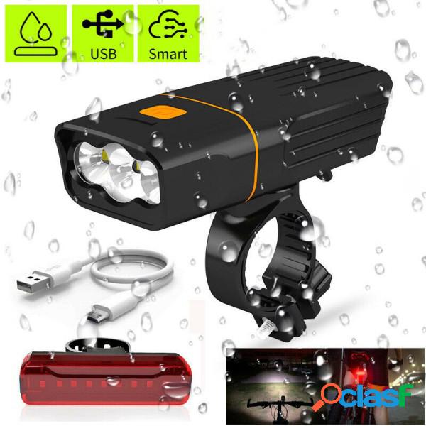 Trade Shop - Kit Luci Bici Led Ricaricabile Anteriore E