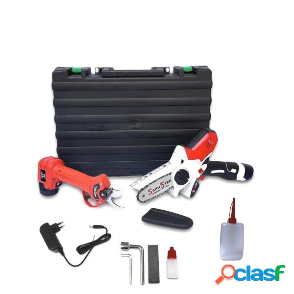 Trade Shop - Kit Potatura 2 In 1 Forbici Cesoia Motosega