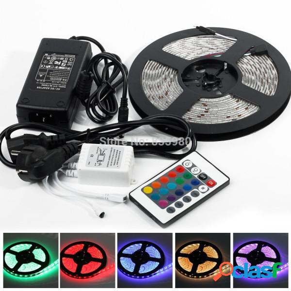 Trade Shop - Kit Striscia Led Rgb Strip 5m 300 Led 5050 +