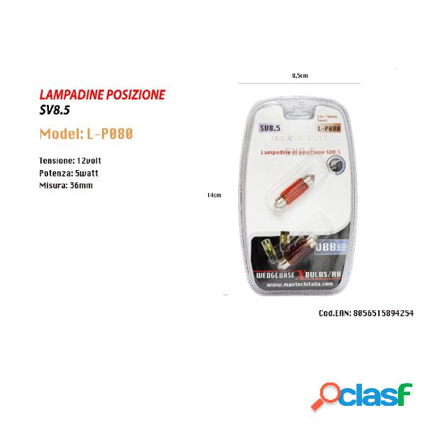 Trade Shop - Lampadine Di Posizione Sv8.5 12v 36mm 5w