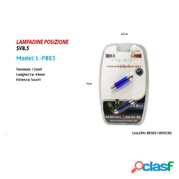 Trade Shop - Lampadine Di Posizione Sv8.5 12v 44mm 5w
