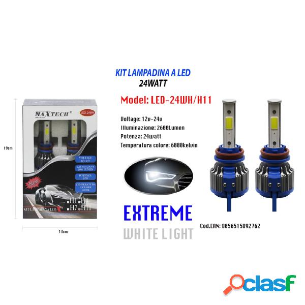 Trade Shop - Lampadine Led 24 W Auto H11 12v 24v Coppia