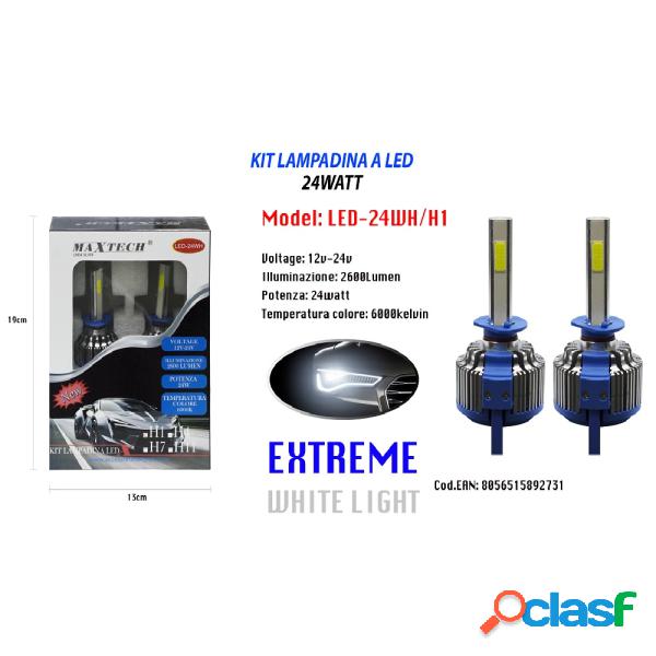 Trade Shop - Lampadine Led Per Auto H1 24w 12v 24v Coppia