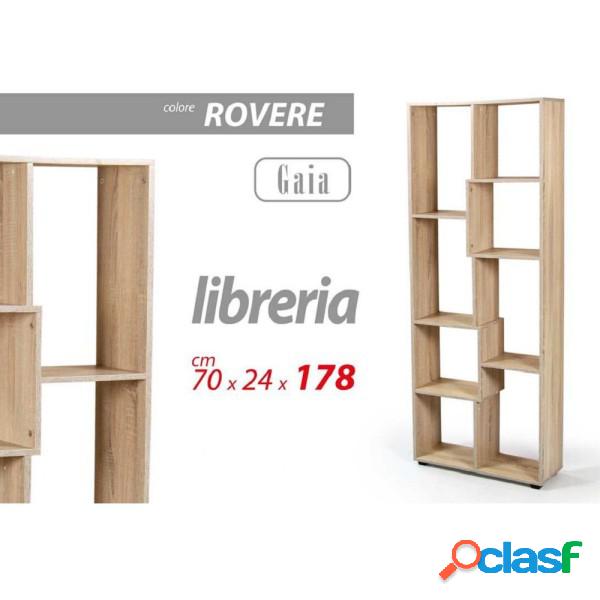 Trade Shop - Libreria H178x70x24 Cm Ripiani Legno Rovere