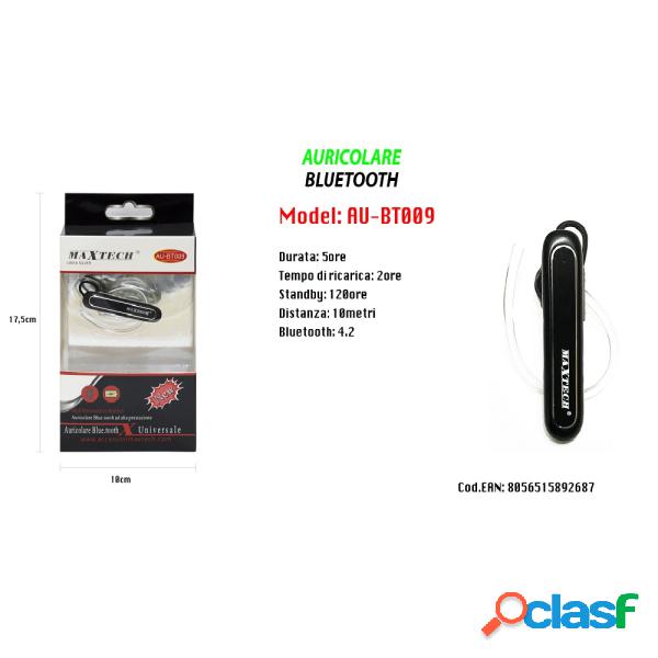 Trade Shop - Maxtech Au-bt009 Auricolare Bluetooth 4.2