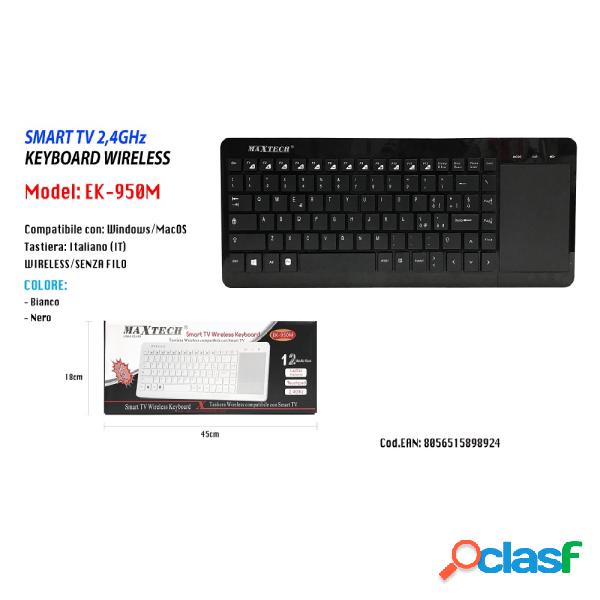 Trade Shop - Mini Tastiera Wireless Touchpad Keyboard Smart