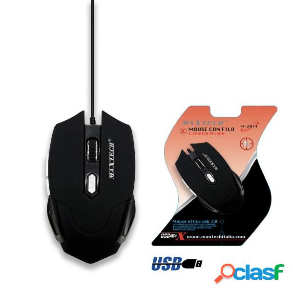 Trade Shop - Mouse Da Gioco Gaming Per Computer Pc Cavo Usb