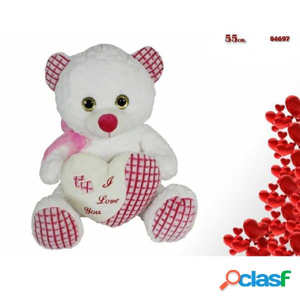 Trade Shop - Orso Peluche Pupazzo Con Cuore Scritta I Love