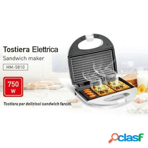 Trade Shop - Piastra Elettrica Tostiera Per Toast 750 Watt