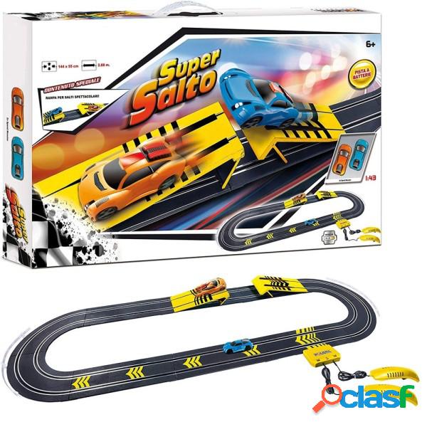 Trade Shop - Pista Macchinine Super Salto Con 2 Macchinine